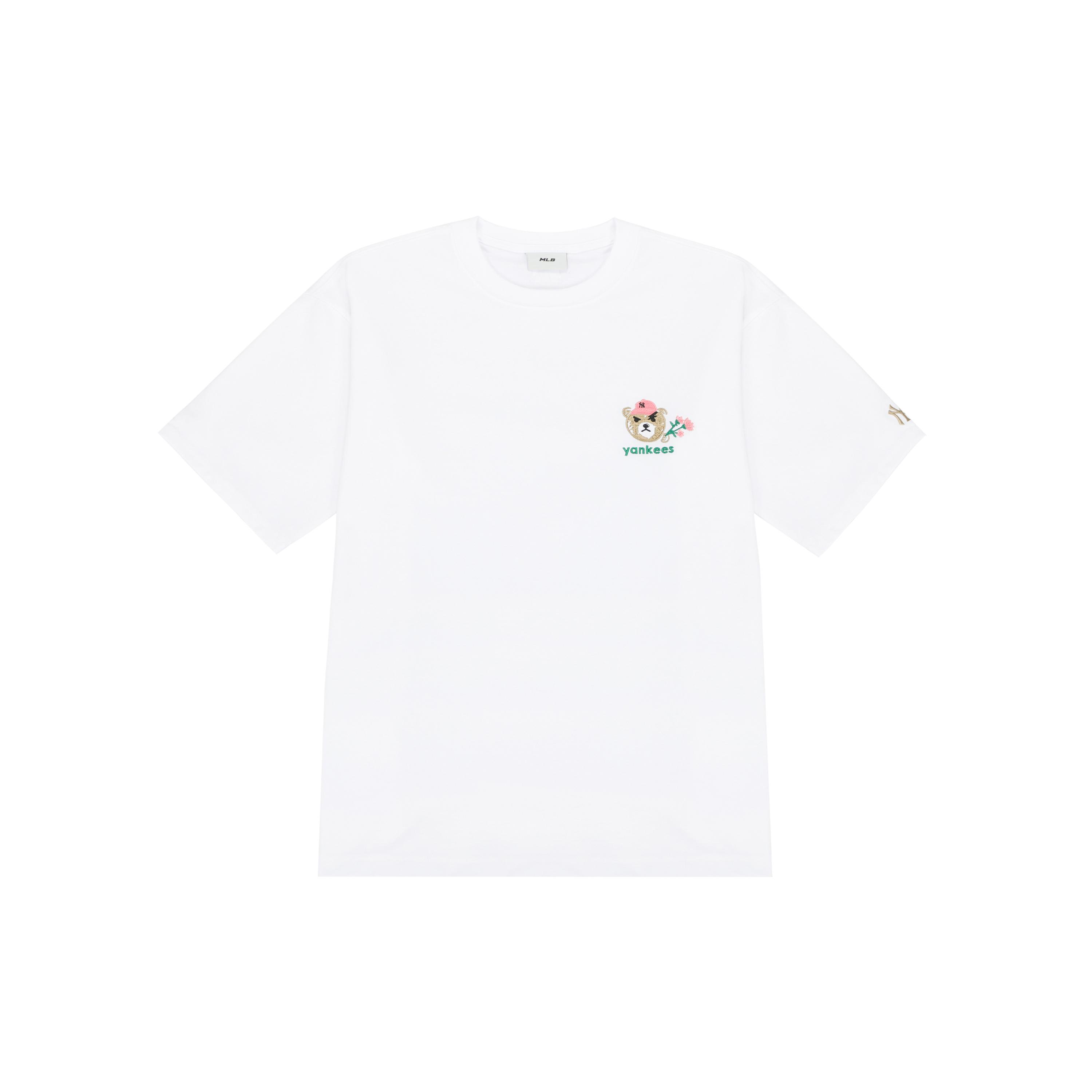 MLB Mega Bear T Shirts Unisex Ecru Crew Neck Moderate Straight Fit 3ATSC1023-50WHS XXL