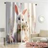 2pcs, 2D FLAT PRINTING Curtains (Without Rod) Easter Bunny Bliss Modern Fashionable Curtains Durable Polyester Curtains Outdoor