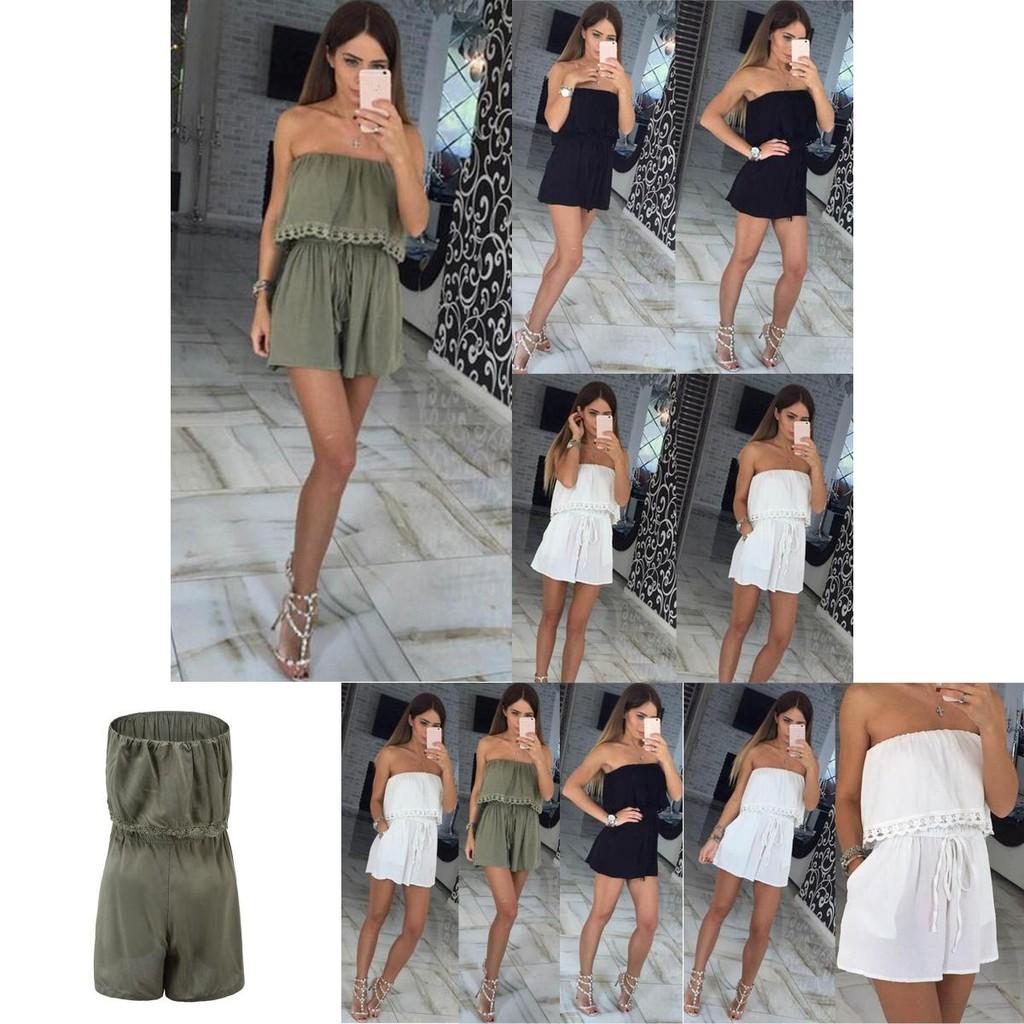 Elegante Tuta Corta da Donna con Pantaloncini a Foglie per un Look Estivo Chic