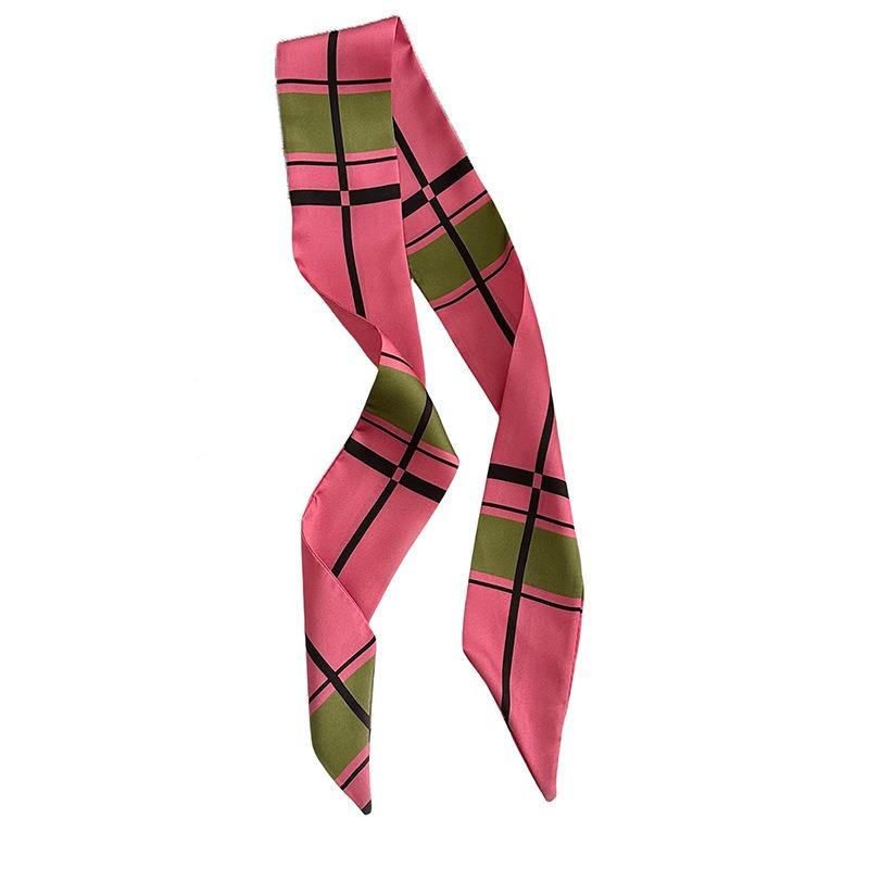 Silk Scarf Long Strip New Multi-functional Headscarf Decorative Small Scarf Niche Design Sense Bow Tied Hair Braided Headband