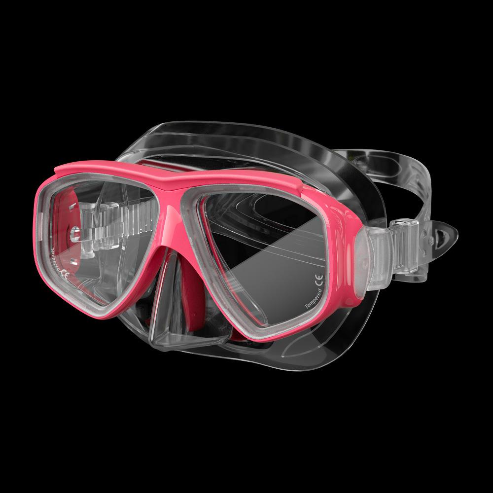 Custom Professional Snorkeling & Diving Goggles  Silicone + PC Material 2 Windows Universal Fit
