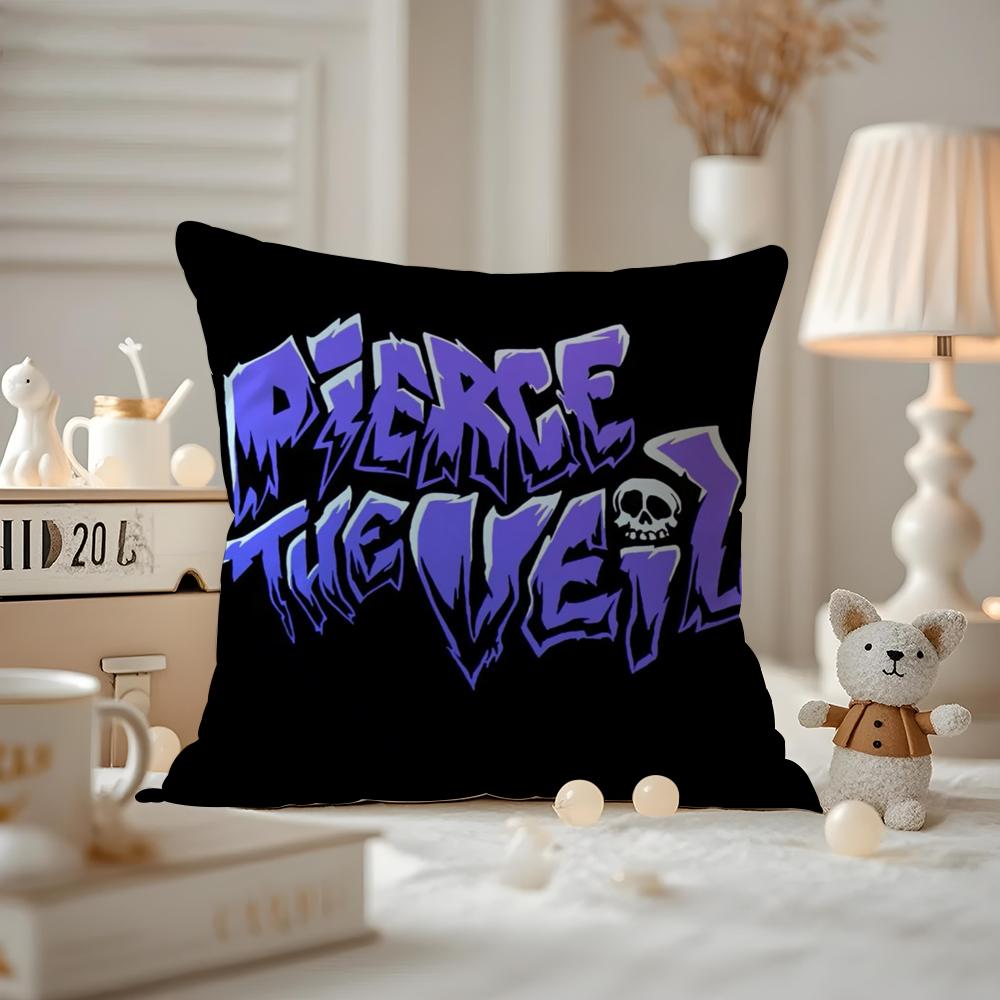 Pierce The Veil Cushion Cover Anti-dustmite Pillowcase Invisible Zipper Silky Short Plush Sofa Cushion Cover