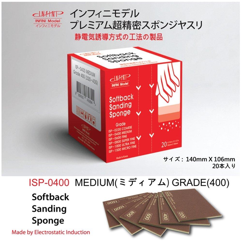 

Infini Model Sponge 400 Grit files per Hobby Tool ISP0400 File, (20 box)