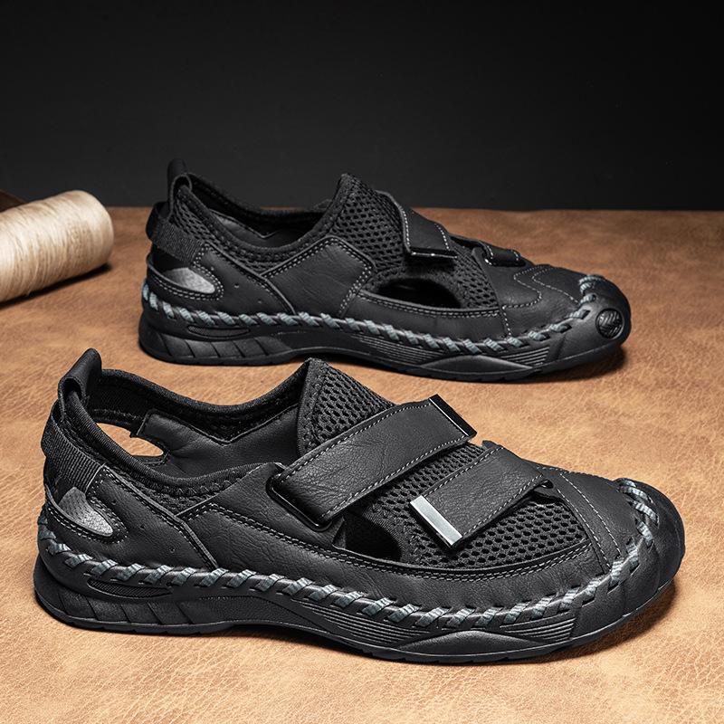 Men s 2024 Summer Mesh Breathable Closed-Toe Sandals - Large Size Outdoor Casual Shoes 41