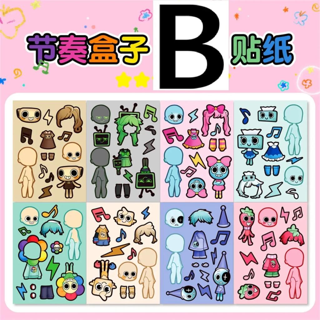 Folhas/Pacote Diy Dos Desenhos Animados Gmae Quebra-Cabea Adesivos Fazer Um Rosto Bonito Unicrnio Dos Desenhos Animados Cr