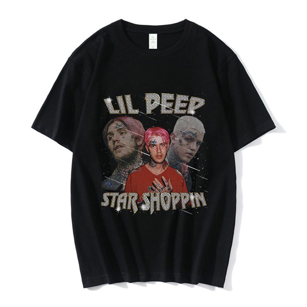 Rapper Lil Peep Graphic Tshirt Unisex Women Fashion Vintage Hip Hop T Shirt Couples Casual Cotton Oversized Short Sleeve TShirts