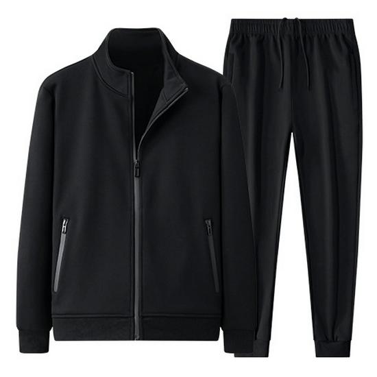 Men's Thickened Velvet Cotton Casual Suit: Middle-aged Father's Two-piece Sports Jacket and Pants Set