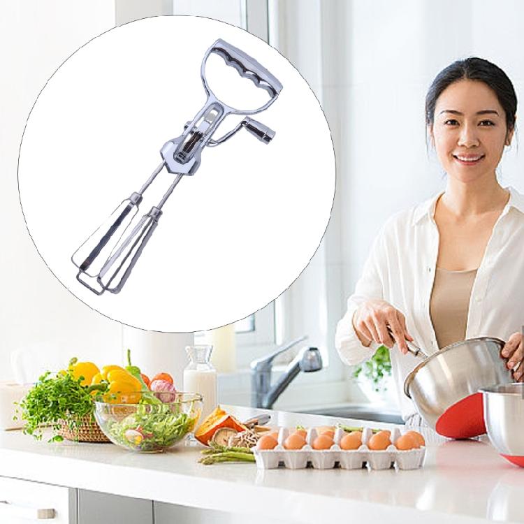 Manual Eggs Beater Double Rotary Eggs Whisk Eggbeater Convenient Cooking Tool