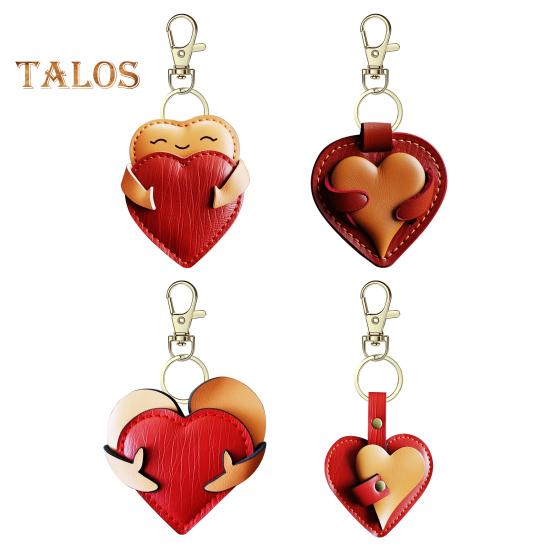 Håndlaget Fuskepels Hjerte Nøkkelring Lykke til Dekorativ Kjærlighetsanheng Nøkkelring Vesker Ryggsekker Biler Tilbehør