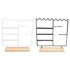 Wood Base Jewelry Display Stand with Detachable Funtion Earring Organizer for Tabletop Storage Home Shop Decoration