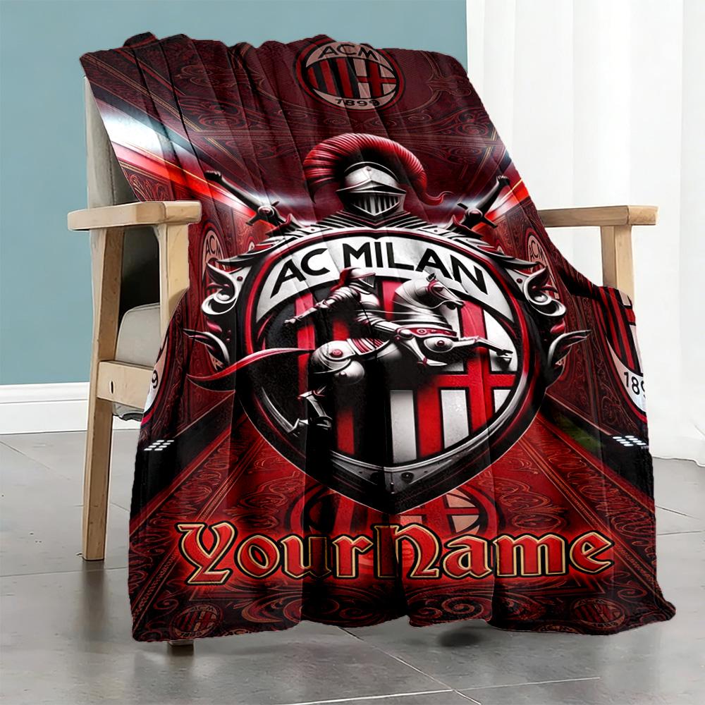 Ac Milan Customize Your Name Blanket Gift Customizable Blanket Warmthful Decor Throw For Picnics Bed Home Decor Office Chair for All Occasions