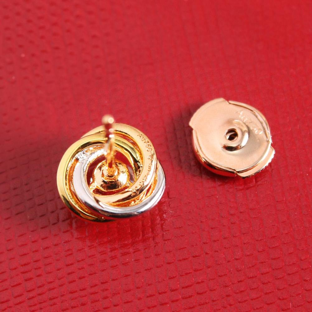 New Hot Brand Vintage Tricyclic Earrings for Women Luxury Jewelry Fashion Designer Eardrop 925 Silver Diamond Stud Earrings