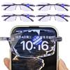 2Pairs Men Women Rimless Reading Glasses Anti Blue Light Bifocal Far Near Magnification Eyewear Presbyopic Glasses +100 +400