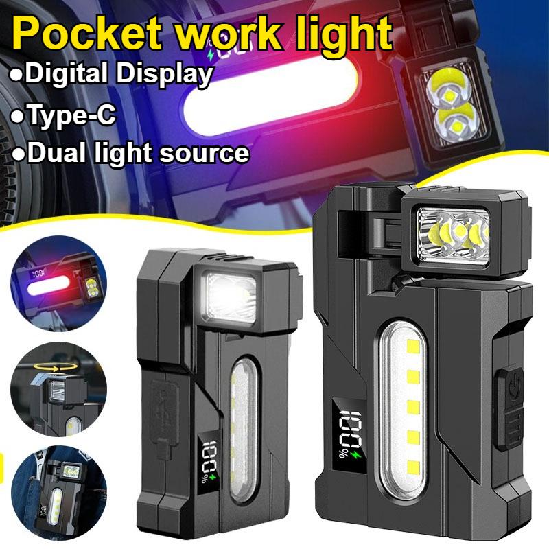 Mini-Taschenlampe Ultrahell Taschenformat Kleine LED-Taschenlampe Wiederaufladbares Schlüsselanhängerlicht Arbeit Notfall Wandern EDC-Taschenlampe