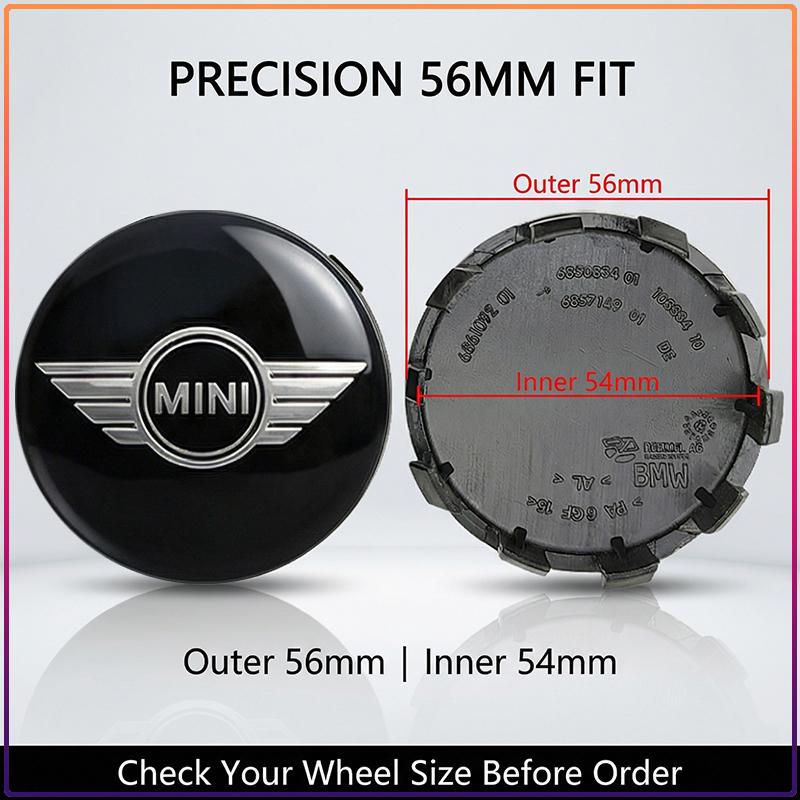 4Pcs 56MM Anti-Rust Rim Emblem Decals Scratch-Proof Car Wheel Center Cover For MINI Cooper Fridge One F56 R56 R57 R58 R59 R60 JCW Countryman Clubman