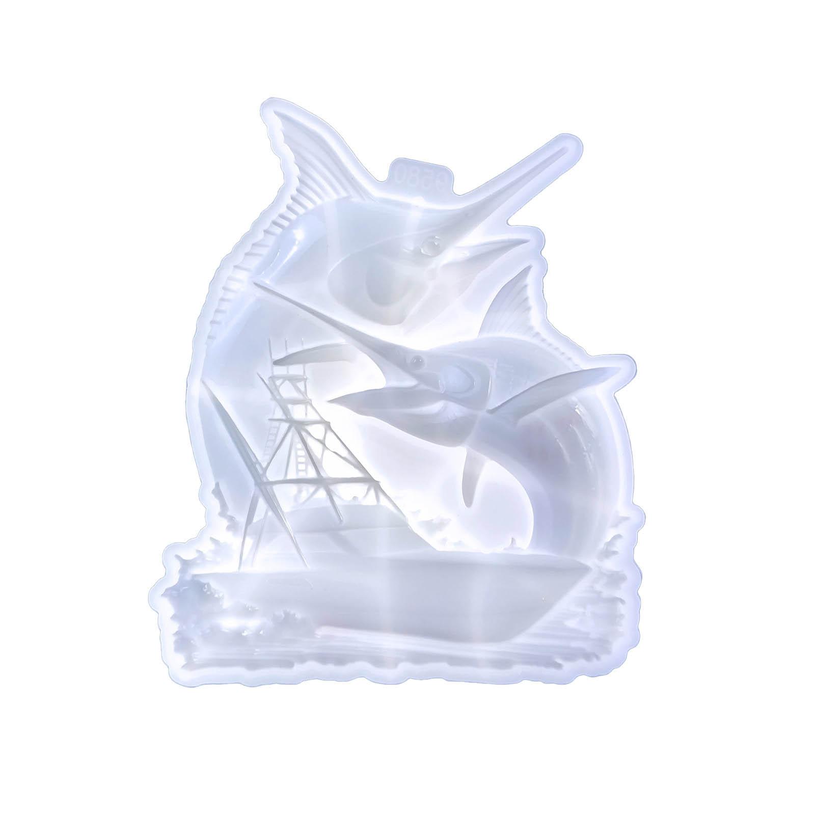 

Формы для фигурок своими руками, формы для украшений в виде рыбы-меч, силиконовый материал, подходящий для поделок своими руками, искусства из смолы и домашнего декора белый