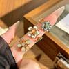 Heavy‑Craft Medieval Vintage Stack‑Wear Open Ring Chunjian Three‑Flower New Chinese Enamel Flower Zircon Adjustable Fashion Jewelry