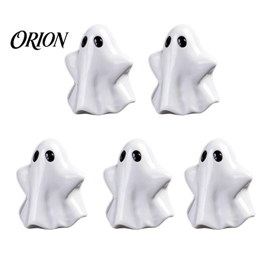 Miniature Halloween Figures for Crafts 5Pcs Mini Ghost Figurines, Tiny Resin Ghosts Decoration, Reusable Holiday Ornaments Spooky Tiered Trays