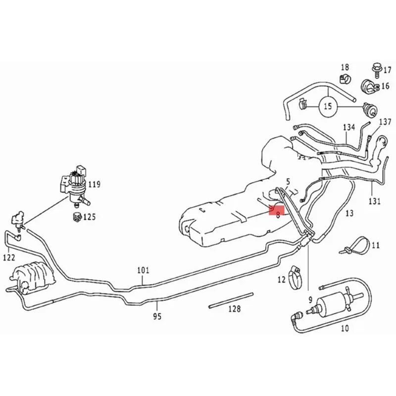 Accessorio per la riparazione del regolatore di pressione del filtro del carburante con tubo flessibile 1634770701 1634770501 per ML320 ML350 ML430 ML500