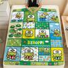 1PC Sanrio Puzzle Print Flannel Blanket, High quality All Seasons, Home Decor, Warmth and Comfort, Perfect for Christmas Gifts