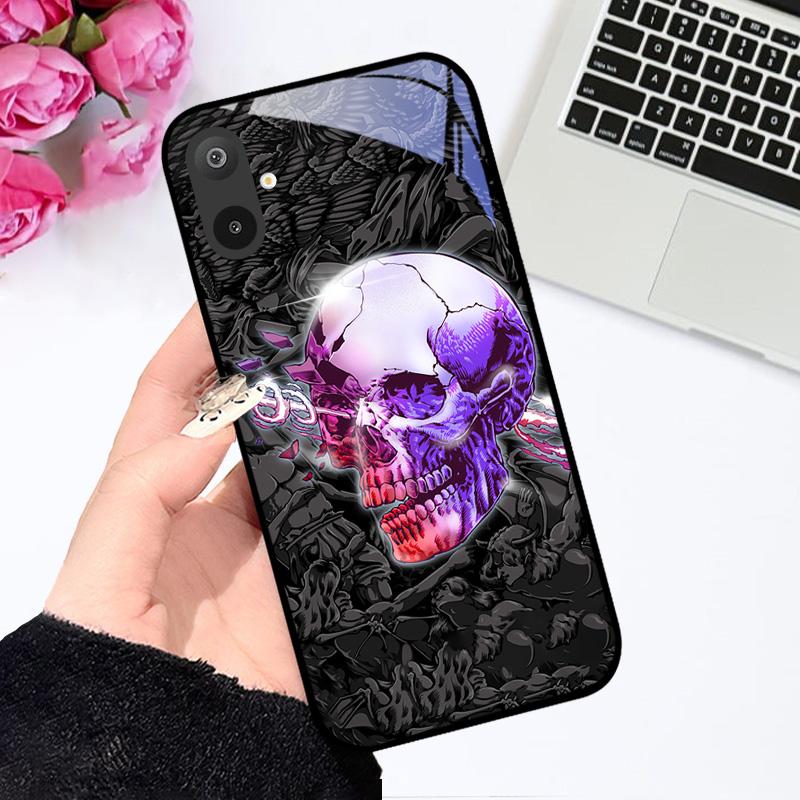 Luksusowe etui ze szkła hartowanego do Samsunga A06 A16, twarde etui ze szkła PC do Samsunga Galaxy M06 F06 M16 F16, odporne na wstrząsy