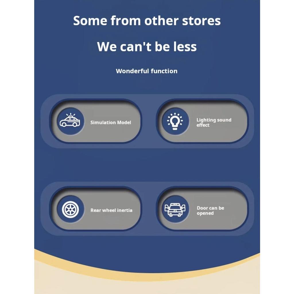 1/32 Scale Mini Car Model Diecast Gifts Ambulance Fire-Truck Policecar Model Sound and Light Vehicle Simulation Collection Toys