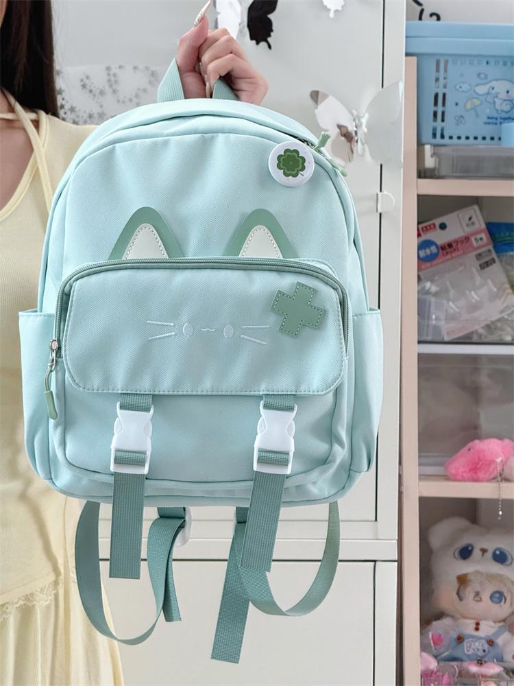 Schoolbag cute kitten mini backpack female student travel small schoolbag short trip mini backpack