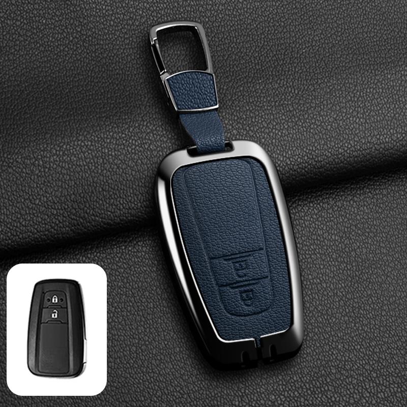 Metal Car Remote Key Case Cover For Toyota Corolla Hybrid 2021 Rav4 Camry Highlander Prius C-HR 2018 2019 2020 2022 Accessories