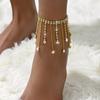 Women's fashionable, lightweight and luxurious tassel ankle chain accessories, designed with geometric tassel accessories