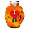Yellow Red Texture Sad Red Heart Pullover Hoodie Unisex Bad Bunny Streetwear Sweatshirt