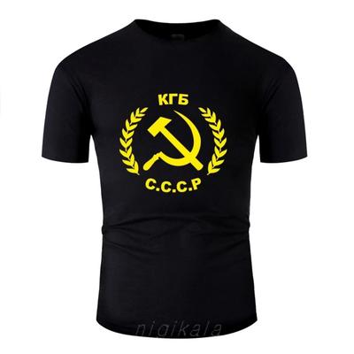 החולצה החדשה ביותר KGB ברית המועצות לגברים צווארון עגול שרוול קצר מגניבה לגברים ונשים חולצת טי חולצות טי