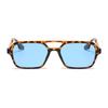Small Vintage Square Sunglasses Women Brand Designer Mirror Sun Glasses Female Fashion Retro Leopard Frame Blue