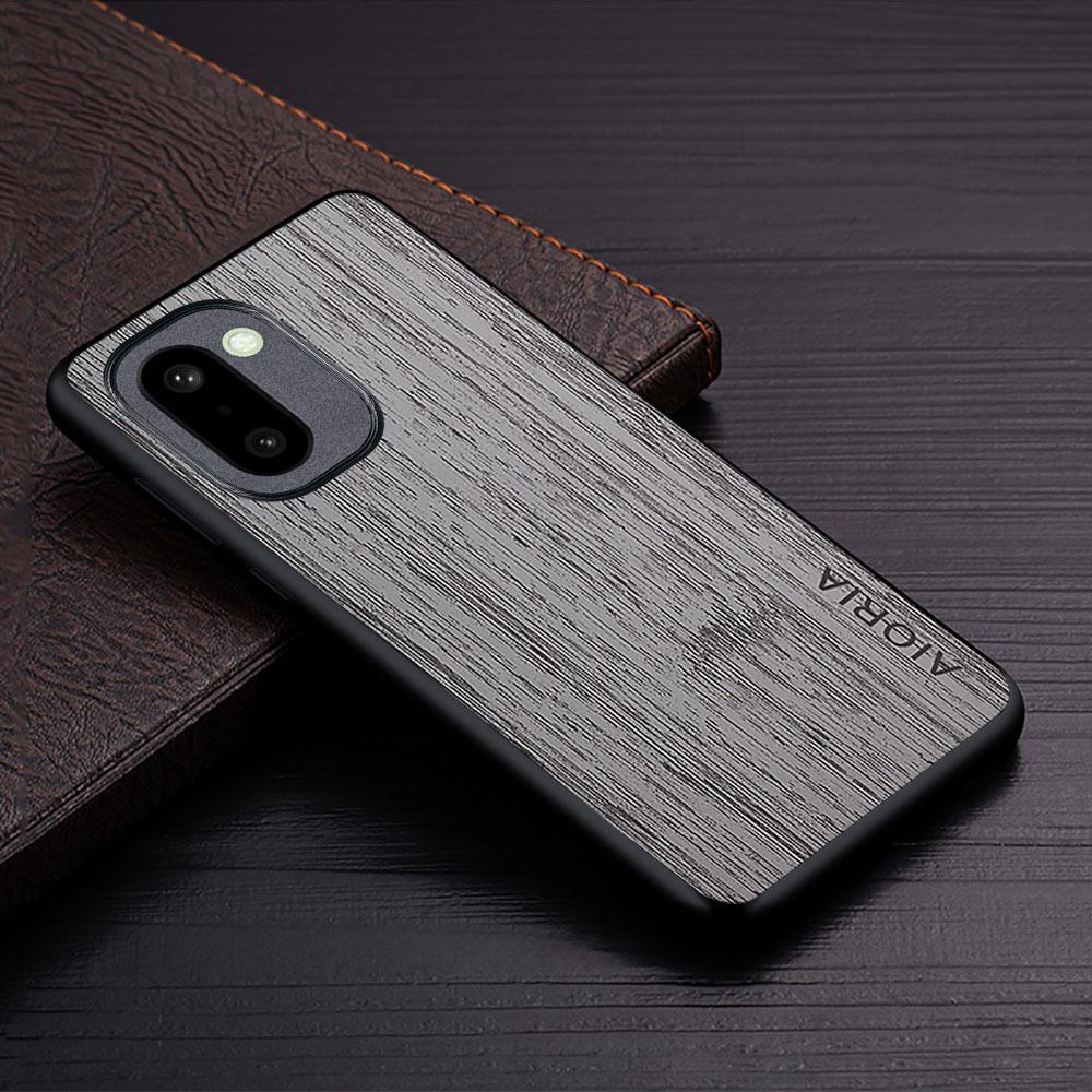 

Case for OnePlus 15R ACE 6T 11 11R 10 Pro 10T funda bamboo wood pattern Leather phone cover Luxury coque for OnePlus 15R case OnePlus 15R светло-серый