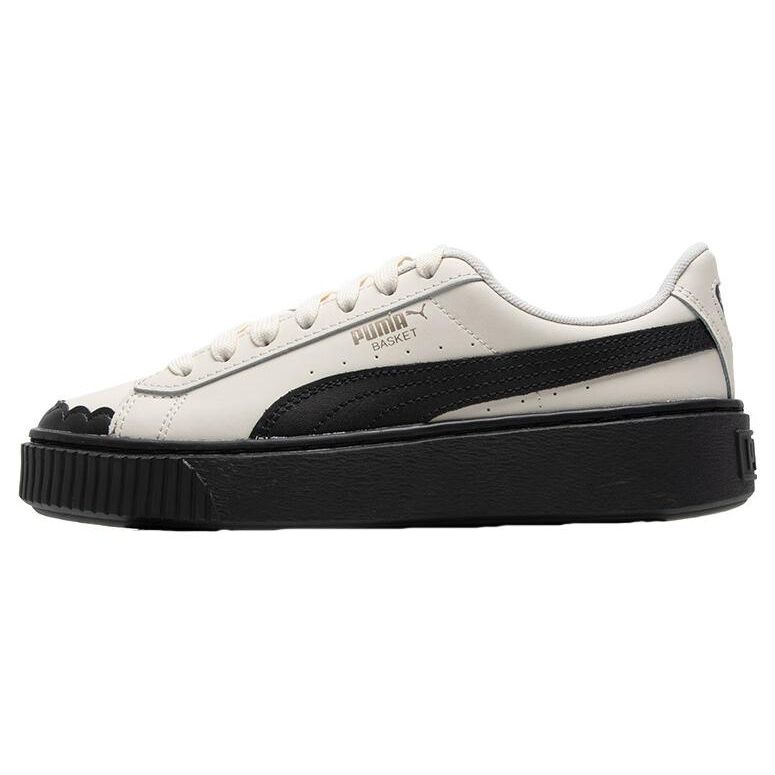 Puma Platform Comfortable Versatile Durable Breathable Height Increasing Low Top Sneakers Women Sneakers White Black 397250-01