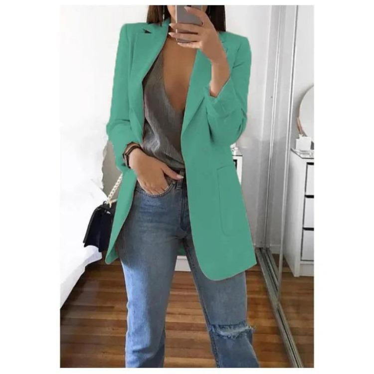 Plus Size Blazer Cardigan For Women Autumn Winter Casual Overcoat Solid Lapel Jacket Large Topcoat