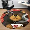 1PCTea Bear Office Round Area Rug,  Mat Suitable For Office, Under Office Chairs Bedroom Living Room Home Decor, Room Deco