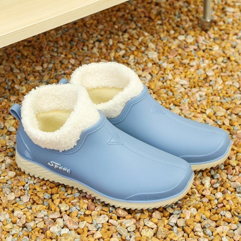 Shallow dopamine spring and autumn women's rain shoes kitchen cleaning canteen mother shoes waterproof shoes one pedal overshoes women's rubber shoes