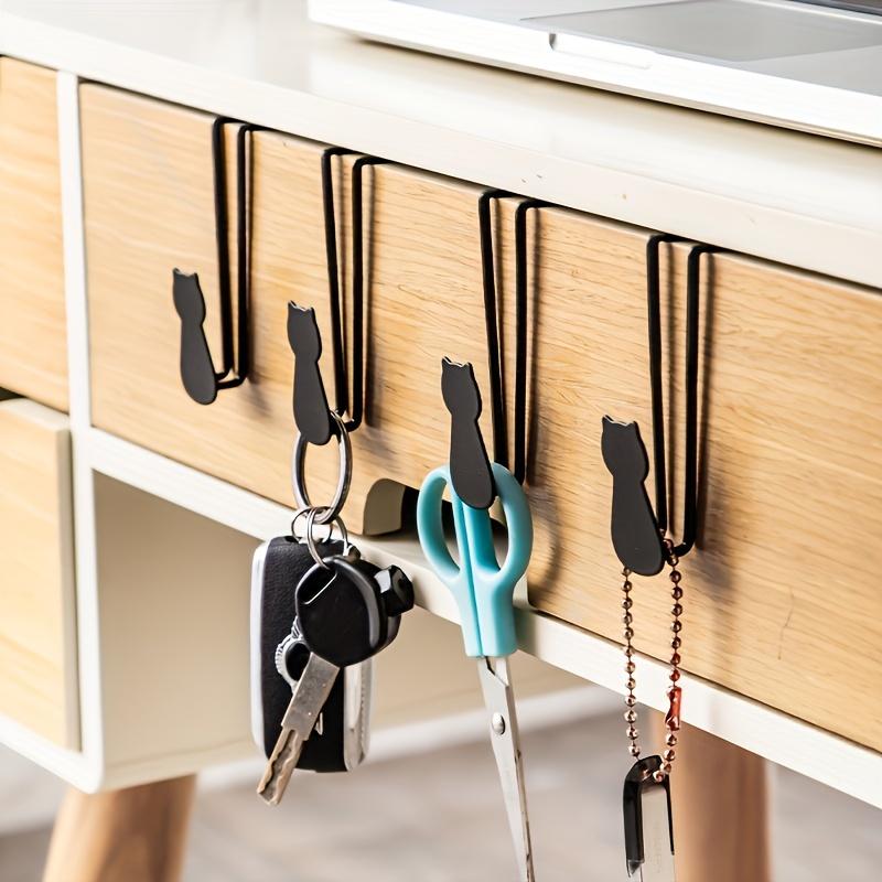 1pc Cat-Shaped Door Hook - Metal Black Adorable Kitty Design, Easy Install No Tools Needed for Bathroom, Closet, Kitchen - Holds Coats, Hats, Towels