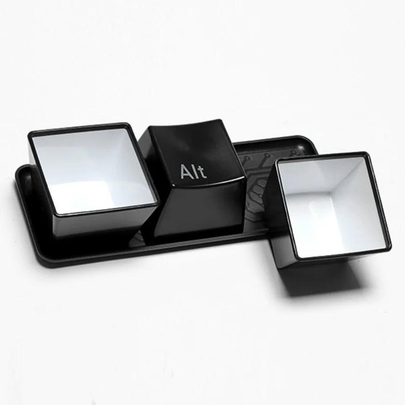 Creative Cup Black and White Color Ctrl ALT DEL Keyboard Key Coffee Tea Cup Container