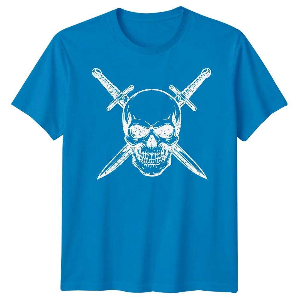 Skull Art Fantasy Unisexs TShirt Crossed Swords Graphic