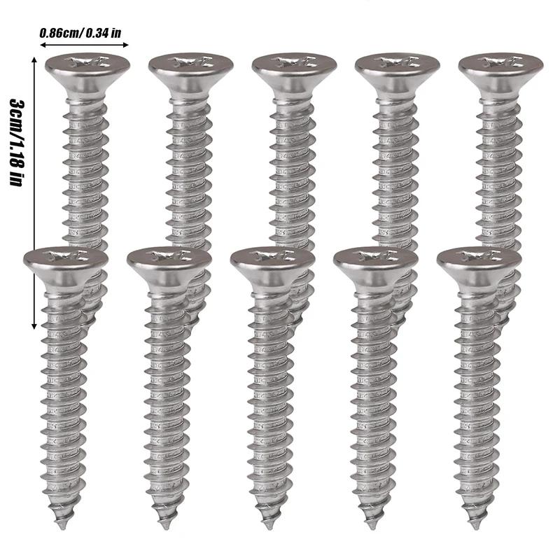 304 Stainless Steel Countersunk Head Screws Universal M2-M4 Phillips Screws Security Self Tapping Screws for Furniture Repairs