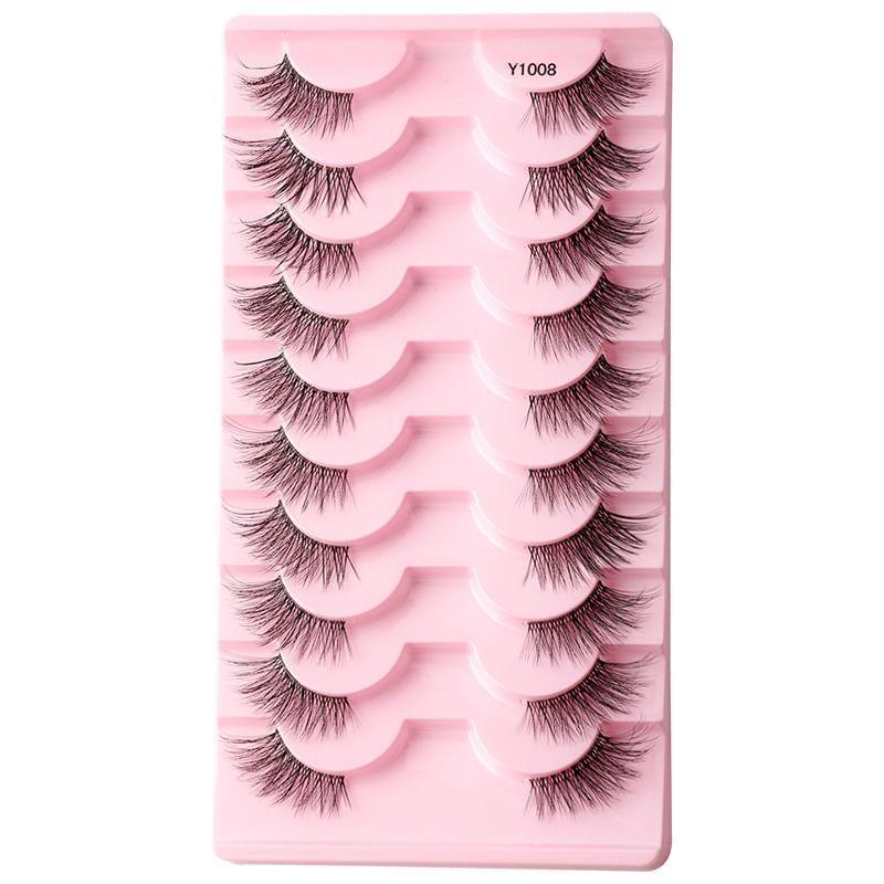 Lashie - Set of 10 Pairs: Volume Criscross Half False Eyelashes