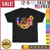 USA Shirt Patriotic American Flag Sunflowers and Leopard Print T Shirt Men Women