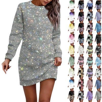 Langarm Kleid Für Frauen Casual Gedruckt Pullover Hip Pack Kleid Pullover Kleid Herbst