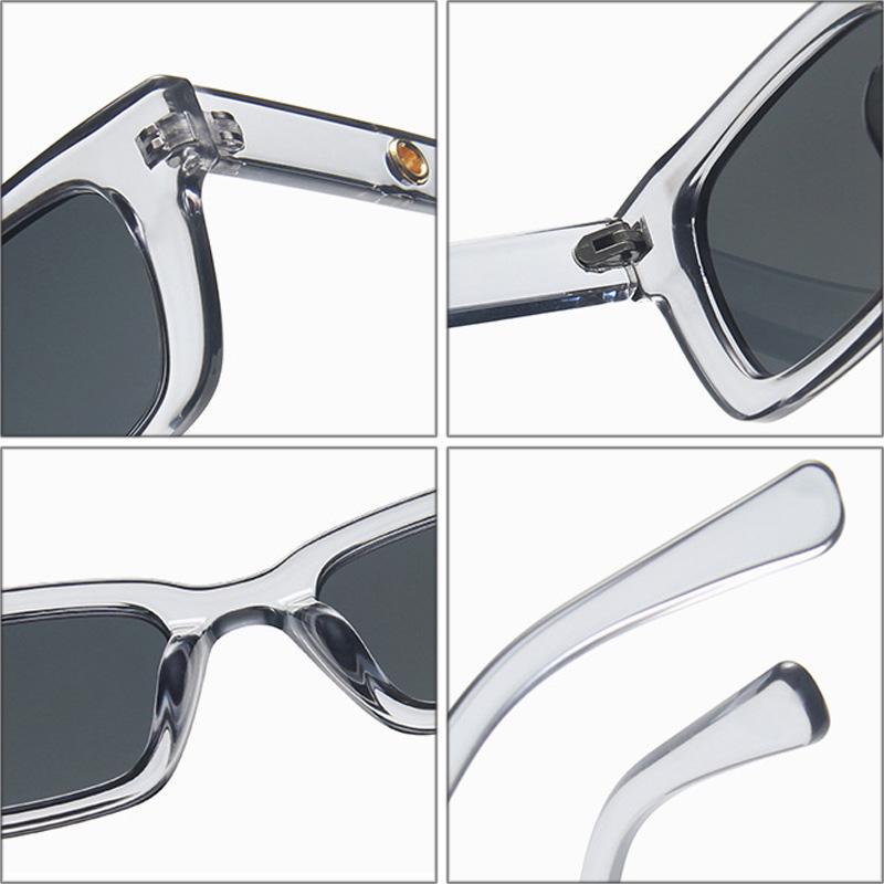 SHAUNA Ins popular moda pequeno retângulo feminino óculos de sol retro metal dobradiça cinza óculos masculino tons óculos de sol uv400