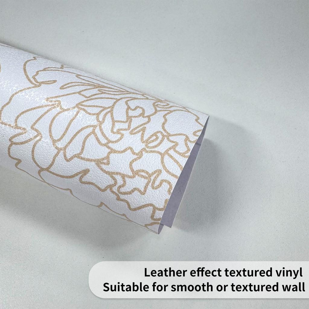 Peel and Stick Peony Floral Wallpaper Self Adhesive Blooming Flower Wall Decor Paper Waterproof Cabinet Sticker