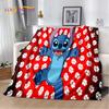 Coperta morbida in flanella con Stitch mostro cartone animato, Coperta da lancio Coperta comoda per picnic Letti Divano Casa Camera da letto Regalo Bambino