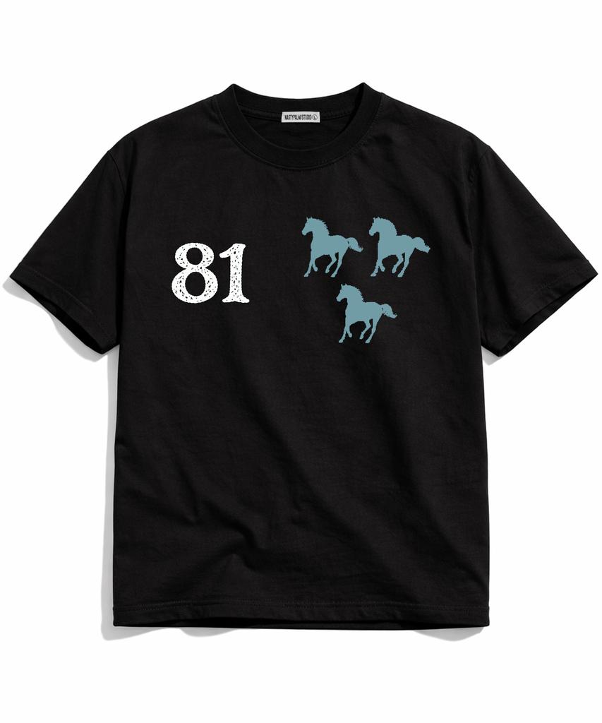 NP STUDIO 81 Logo Oversized Short Sleeve T-Shirt [ Black ]