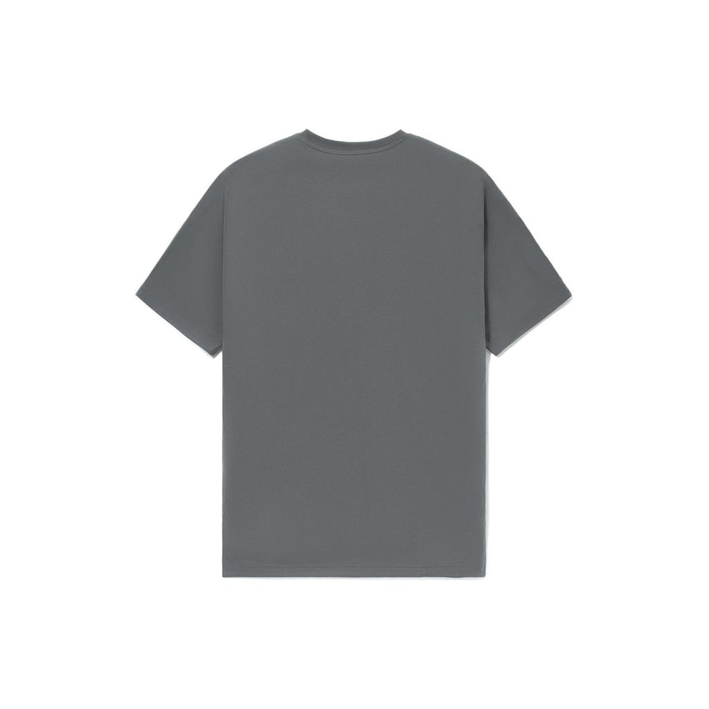 Li Ning T Shirts Unisex Gray Crew Neck Moderate Straight Fit AHSS100-2