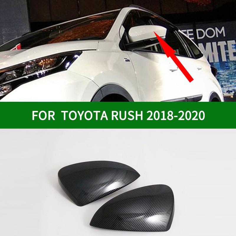 

Для СОВЕРШЕННО НОВОГО Toyota RUSH 2018-накладка на зеркало заднего вида автомобиля, черное углеродное волокно/хромированное боковое зеркало указателя поворота